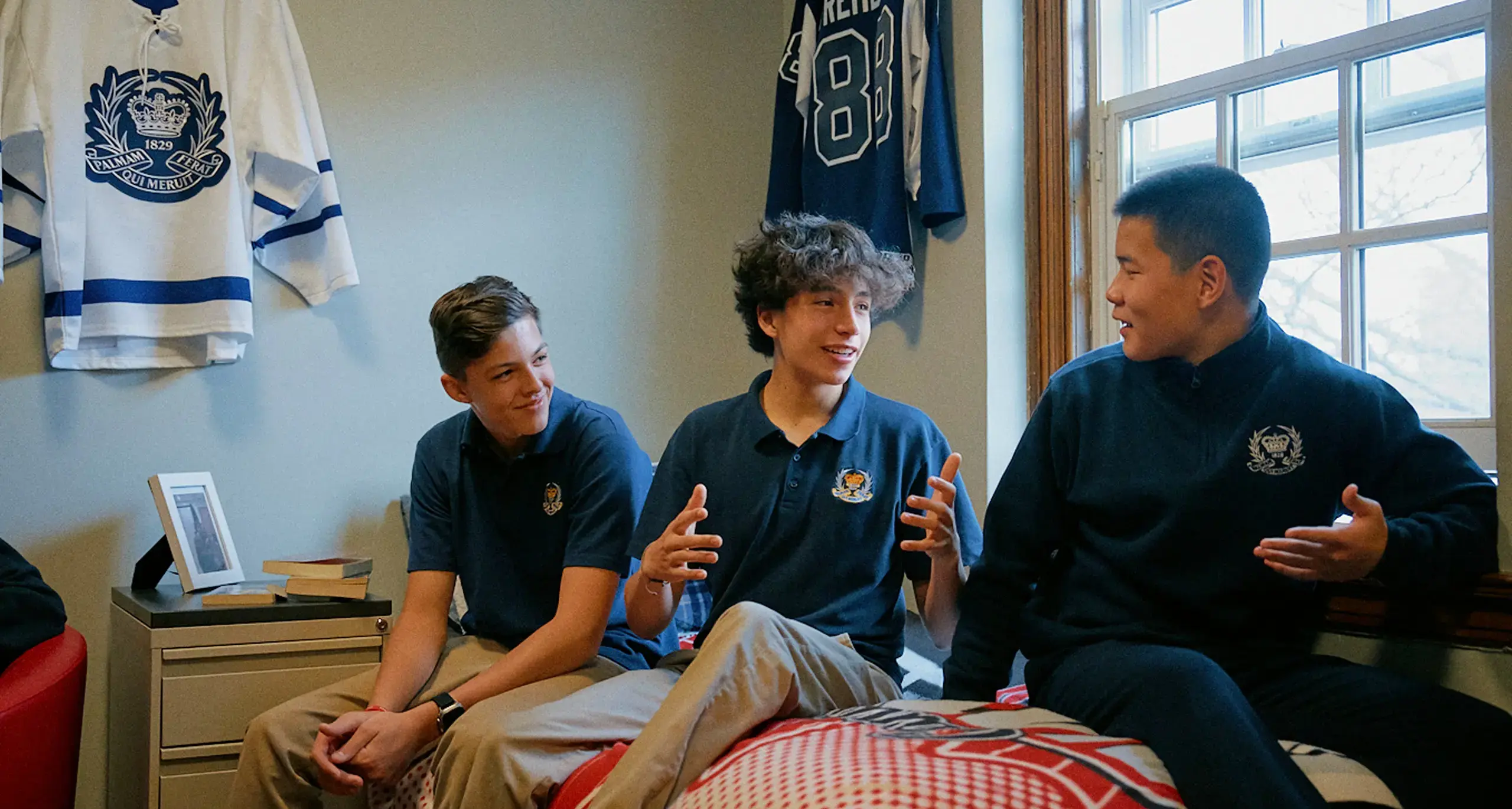 Boarding Students in Dorm Chatting