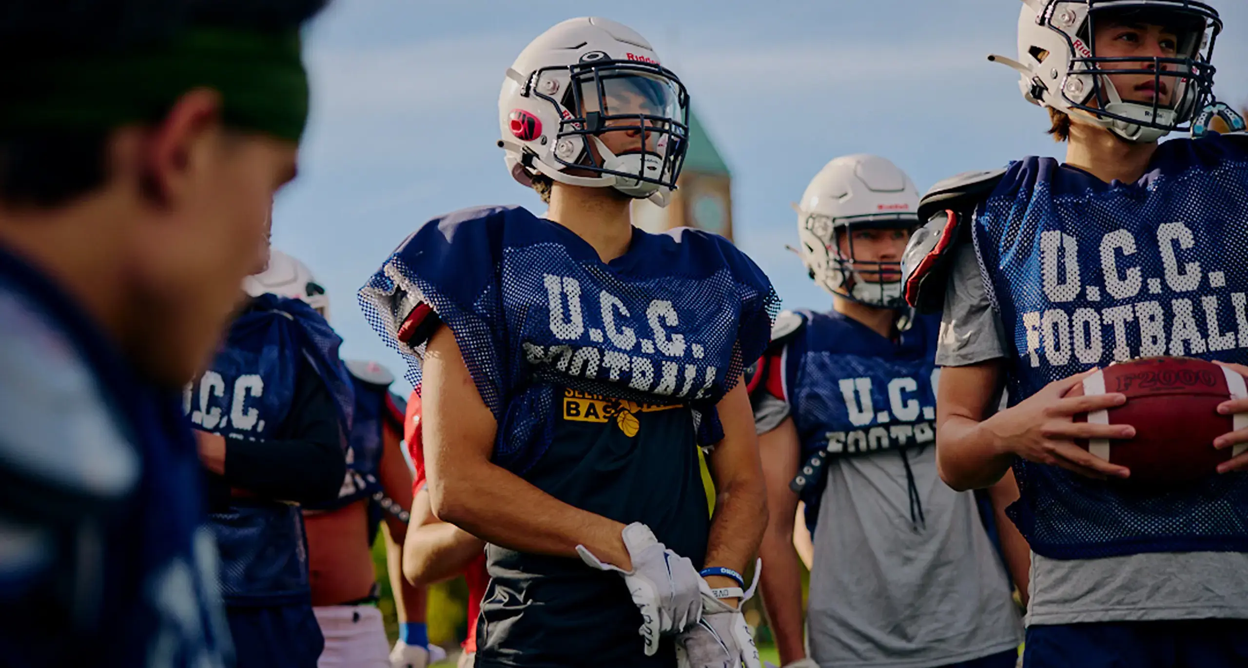 UCC Football Athlets Participating in Game